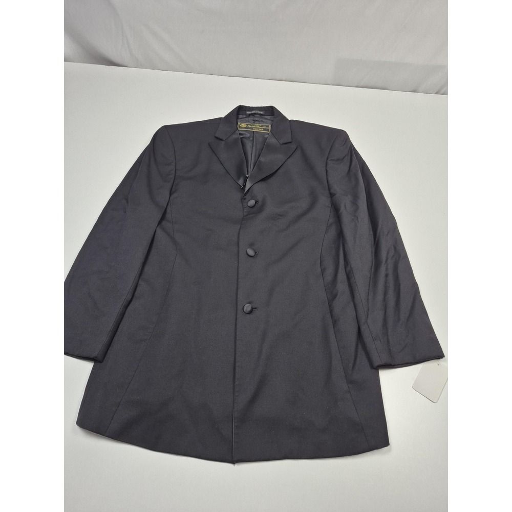 Loro Piana Lubiam Suit Jacket Mens 40 Short Black Wool Super 120s Tuxedo Formal